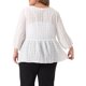 thumbnail image 3 of Blusa de peplum con volantes y cintura ajustada de manga 3/4 para mujer de tallas grandes Agnes Orinda 2X blanca, 3 of 6