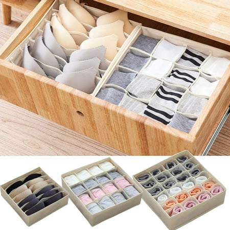 

Solid Portable Underwear Storage Box Closet Organizer Bra Drawer Ties Washable