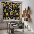 thumbnail image 5 of Black Yellow Sunflower Kitchen Curtains 63 Inch Length, Summer Botanical Farmhouse Floral Tiers Curtains for Living Room Berdoom Bathroom, Light Filtering Drapes Window Treatment 2 Panels 42"Wx63"L, 5 of 8
