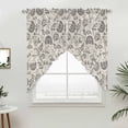 thumbnail image 5 of Grey Paisley Kitchen Window Curtains, Swag Curtains Valance for Bedroom Living Room Bathroom, Boho Flower Botanical Leaf Branch Rod Pocket Window Treatment Curtain Block Drapes 2 Panels 28"x36", 5 of 9