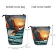 thumbnail image 2 of Kdxio Telescopic Pencil Bag Pen Holder Stationery Case,Stand-up Retractable Transformer Bag Organizer for Christmas Holiday(Textured Bald Eagle), 2 of 6