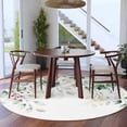 thumbnail image 4 of Eucalyptus Leaves Round Rugs 7ft, Spring Botanical Pastoral Watercolor Non Slip Washable Rug Runner, Low Pile Indoor Floor Carpet Mat Bathroom Rugs for Living Room, Bedroom, Kids Room, 4 of 9