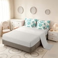 thumbnail image 4 of Manfei Dahlia Floral Twin Bedding, Teal Flower Bedding Comforter Set, Gray Reversible 7-Piece, 4 of 6