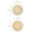 thumbnail image 7 of Cheers.US 2Pcs/Set Vintage Rustic Hand-Woven Bamboo Rattan Coasters Drink Cup Mats Table Placemats Retro Flower Shaped Coffee Coasters Boho Home Decor Gift, 7 of 7