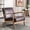 Dark Brown, variant on Knubmt Mid Century Modern Microfiber Accent Chair with Wood Frame, Upholstered Fabric Armchair for Living Room, Bedroom, Office, Light Camel