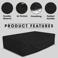 thumbnail image 2 of Covers & all Sectional Sofa Cover, Heavy duty 18 Oz Waterproof UV & Weather resistant, Outdoor Patio Couch Furniture Protector with Air Pockets & Drawstrings (94"L x 94"W x 28"H, Black), 2 of 8