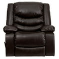 thumbnail image 3 of Plush Brown Leather Lever Rocker Recliner with Padded Arms, 3 of 9