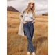 thumbnail image 4 of Abrigo Informal Cómodo de Lana con Solapa para Mujer, Chaqueta Informal de Moda, Abrigo , Ropa de Otoño e Invierno Albaricoque L, 4 of 10