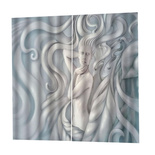 Conjunto De Cortinas De Impresión Digital Dormitorio Ventana Aislada Térmica 2Panels Drapes -C