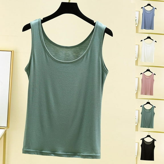 Antinious Women Solid Crewneck Loose Breathable Summer Casual Tank Top