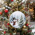 thumbnail image 5 of Welcome Sign for Front Door, Christmas Snowman Round Metal Wall Art Wreaths, Winter Xmas Pine Trees Snowy Scenery Outdoor Indoor Wall Hanging Sign for Porch Decor Housewarming Gifts 7.9 Inch, 5 of 8