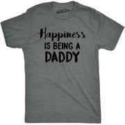 Mens Happiness Is Being a Daddy Funny Fathers Day Family Proud Dad T shirt (Dark Heather Grey) - 4XL
