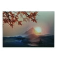 thumbnail image 2 of East Cutting Board, Majestic Himalayas Peaks Tops Silhouette of Sun Life Circle Culture Art, Decorative Tempered Glass Cutting and Serving Board, Small Size, Blue Pink Red, by Ambesonne, 2 of 5