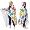 thumbnail image 3 of Colorful Heart Cat Wearable Blanket Hoodies for Women Men Adults Cat Lovers Soft Cozy Cartoon Cats Hooded Blankets for Travel Camping Decor Birthday Gifts 50X60 Inch, 3 of 5