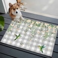 thumbnail image 3 of Watercolor Floral Entryway Rug 2'x3'&nbsp; Non Slip Front Door Mats, Spring Flowers Birds Plants Gray Plaid Entrance Rugs Indoor Outdoor Carpet, Washable Floor Mats Small Area Rug for Bedroom Kitchen, 3 of 8