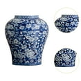 thumbnail image 6 of QSTDGVPW Chinese Ceramic Flower Vase Classic Plant Pot for Living Room Entryway Decor Dark Blue, 6 of 9