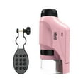 thumbnail image 2 of Microscopio óptico para niños, microscopio portátil de bolsillo de alta definición rosa con soporte, 2 of 9
