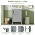 thumbnail image 6 of 20" Gray Bathroom Vanity with Ceramic Sink, Soft Close Door, Adjustable U-Shaped Shelf, Door Storage Rack, Modern Freestanding Cabinet for Small Bathrooms, 6 of 9