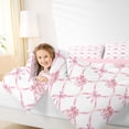 thumbnail image 3 of Manfei Pink Ballet Shoes Bow Print Bedding Comforter Set for Girls, Kawaii Ribbon Bows Full Bedding Set, Pink Reversible, 7 Pieces, 3 of 7