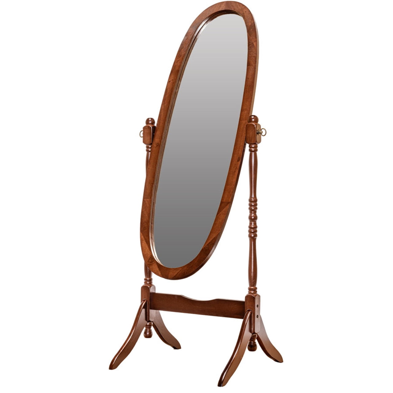 Legacy Decor Swivel Full Length Wood Cheval Floor Mirror in Espresso