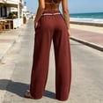 thumbnail image 6 of Sweatpants for Women Solid-Color Drawstring Wide-Leg Pants with Elastic Waistband and Pockets for Streetwear Casual Outings, 6 of 8