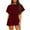 Wine, variant on asdoklhq Womens Jumpsuits and Rompers,s Solid O-Neck Short Sleeve Wide Leg Pants Short Jumpsuit Strappy Playsuit