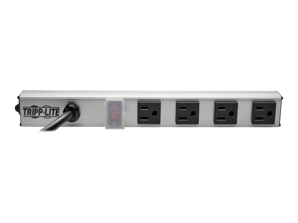 Tripp Lite 4Outlet Power Strip, 10 ft. Cord, NEMA 515P Plug, 12 in