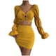 thumbnail image 1 of Conjuntos de blusa de manga larga y minivestido con cuello en V para mujer a la moda de 2 piezas Wmkox8yi  bvn769, 1 of 9