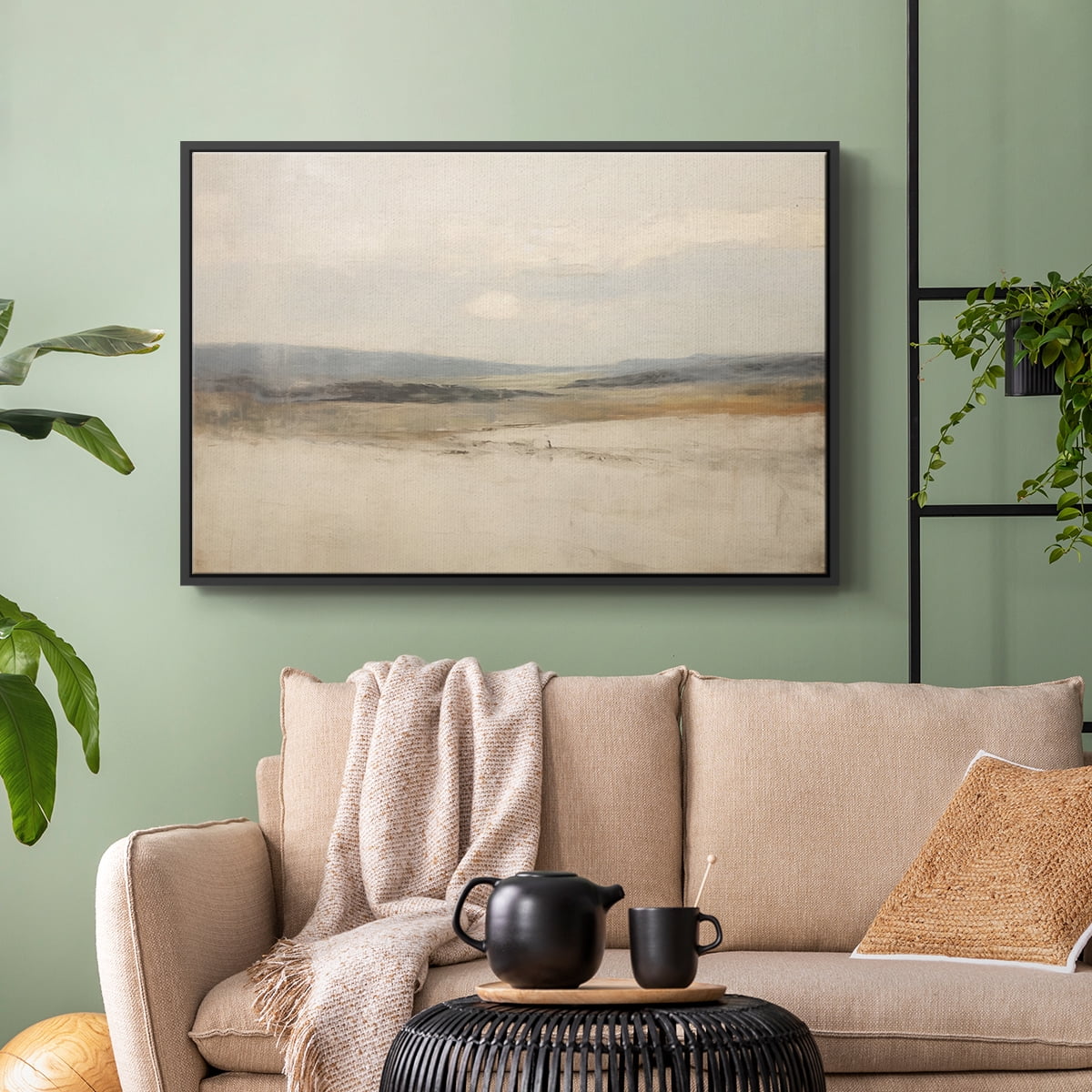 Vintage Landscape-X By Wexford Home Framed in Black Wood Gallery Wrapped Canvas 27 in. x 41 in.