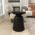 thumbnail image 3 of DecMode 15" x 19" Black Metal Accent Table with Bell Shaped Base, 1-Piece, 3 of 12