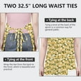 thumbnail image 6 of White Flower Leaves Yellow Pattern Apron-Garden Aprons for Women with Pockets-Cotton Linen Waterproof Kitchen Cooking Gardening Aprons Adjustable for Kitchen,Cooking,BBQ and Salon 33x27 Inch, 6 of 7