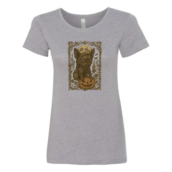 Inktastic Halloween French Bulldog Pumpkin Gothic Art Women's T-Shirt