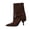 Coffee, variant on Lady'S High-Heeled Short Boots With Pointed Toe Design And Rubber Sole. Fashionable And Simple. Coffee