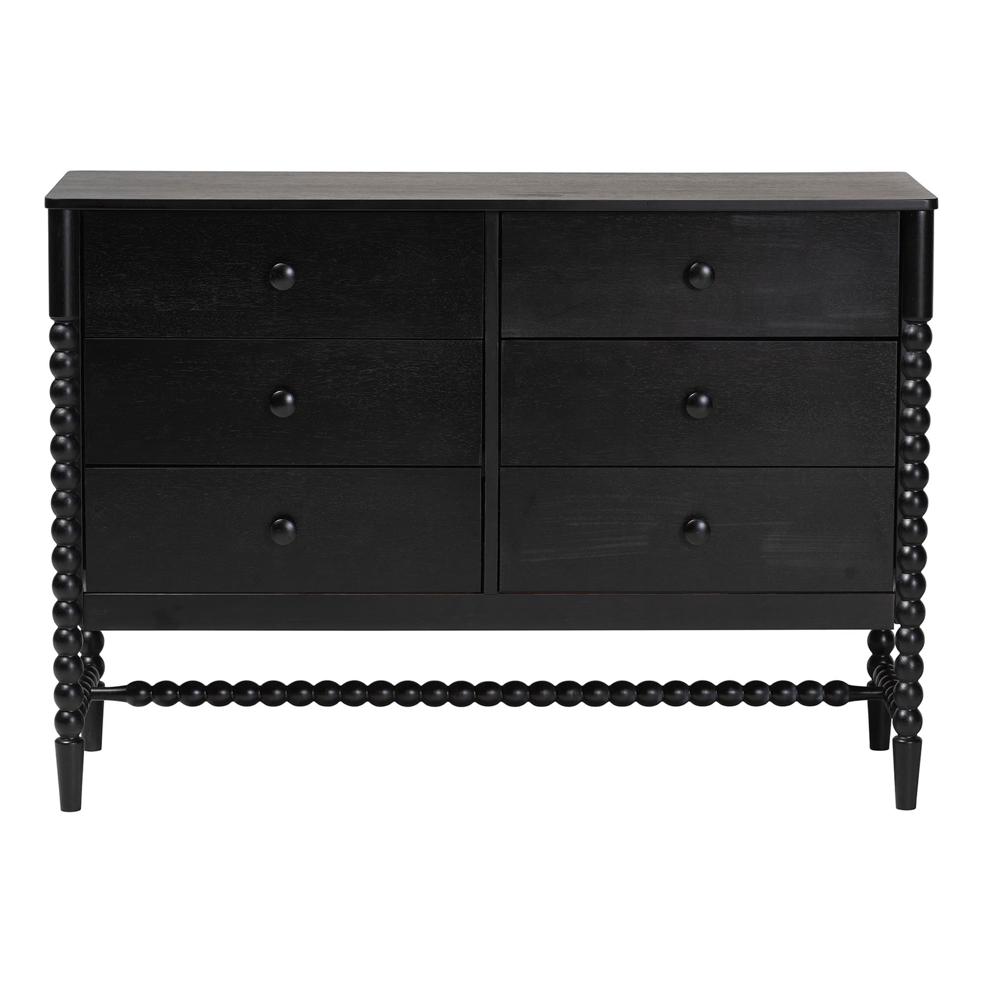 Baxton Studio Brantley Modern Farmhouse Dresser, 6-Drawer, Black