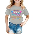 thumbnail image 1 of Rhuody Hauts Fille T-Shirt Col Rond Imprimés Dessin Animé T-Shirt Manches Courtes Hauts Mode Tenue d'Été 4-5 Ans Gris, 1 of 4