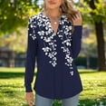 thumbnail image 6 of cocolona Long Sleeve Shirts for Women Dressy Casual Blouses Loose V Neck T-shirts Fashion Floral Print Pullover Tunic Tops, 6 of 6