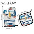 thumbnail image 2 of Yayeee Oven Mitts and Pot Holder Set of 2 Heat Resistant Kitchen Gloves Baking Hot Pad, Dark Blue Hand Drawn Sailboats, 2 of 5