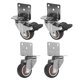 thumbnail image 2 of Ruedas De Placa TPR En Forma De L, Dureza Uniforme, Ruedas Giratorias De Montaje Lateral De 360 ​​​​grados, Silenciosas Con Rodamientos De Bolas Para Muebles, 2 of 7