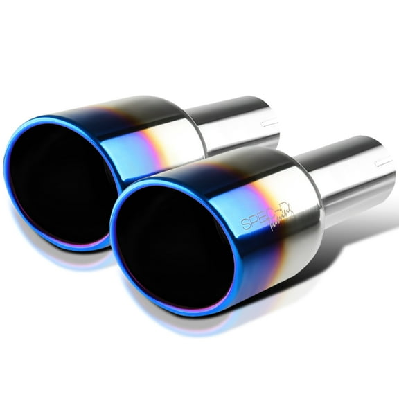 Spec-D Tuning 2.5" Inlet 4.125" Slant Titanium Burnt Stainless Steel Exhaust Muffler Tip Fits select: 1987-2010 HONDA ACCORD, 1988-2010 HONDA CIVIC