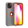 thumbnail image 5 of Xhy iPhone 14 Plus Case with Privacy Screen and Lens Protector Military Grade Heavy Duty 3 in 1 Shockproof Armor Rugged Durable Detachable for iPhone 14 Plus 6.7 inch 2022 Phone-Gray+Orange, 5 of 6