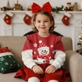 thumbnail image 2 of Uorisanigo Christmas Snowman Sweatshirt Size 2-3 Girls Baby Pullover Tops Ruffle Shoulder Sweater Shirts Crewneck Pullover Tops Sweatshirts Fall Winter Sweater, 2 of 7