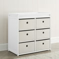 thumbnail image 3 of Delta Children Hayes Baby Changing Table with Fabric Bins, Bianca White/Flax Bins, 3 of 11