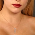 thumbnail image 4 of 0.22 ct Brilliant Round Cut Zircon 14k Rose Solid Gold Everyday Affordable Designer Necklace Pendant with 18" Chain, 4 of 6