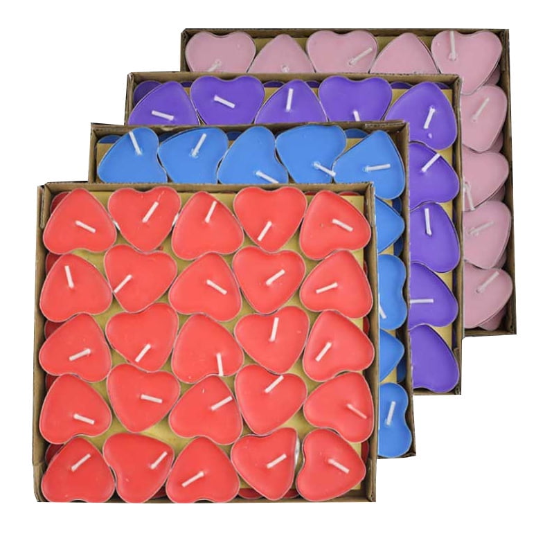 50 Pack Red Heart Shaped Unscented Tea Lights Candles Smokeless Candles 50 Pack Red Heart Shaped Unscented Tea Lights Candles Smokeless Candles