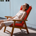 thumbnail image 4 of 45" x 22 "Outdoor High Back Chair Cushion, Set of 2, Waterproof Adirondack Rocking Chair Cushions for Patio, Garden Porch(red ）, 4 of 7