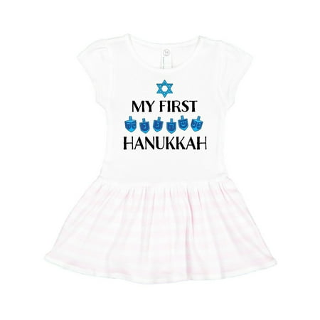 

Inktastic My 1st Hanukkah Dreidels in Blue with Star of David Gift Toddler Girl Dress
