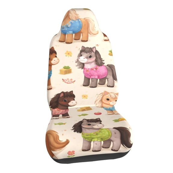 Cute Pony Farm Car Seat Covers Stretch Car Seat Protectors Universal Fit