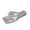 Silver, variant on Women Metallic Knotted Square Toe Flat Slide Sandals Slip On Minimalist Footwear For Casual Party Outdoor Daily Summer Beach Shopping