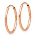thumbnail image 2 of 14k Rose Gold Polished Endless Tube Hoop Earrings, 2 of 3