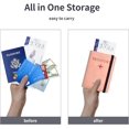 thumbnail image 4 of Clip de pasaporte, funda de pasaporte con ranura de tarjeta de crédito y combinación de ranura de tarjeta de embarque, billetera de pasaporte, libros necesarios para viajar, rosa, 4 of 4